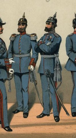 ドイツ帝国諸国陸軍における戦争省将校(各左)と参謀将校(各右) 1