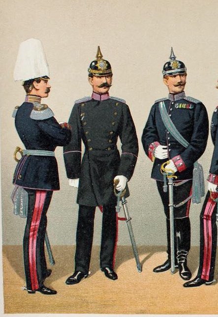 ドイツ帝国諸国陸軍における戦争省将校(各左)と参謀将校(各右) 1