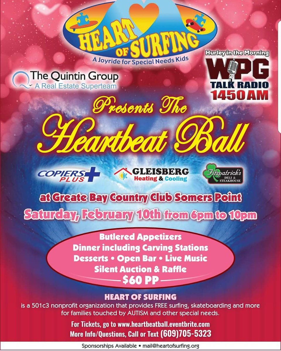 cindyfertsch's tweet photo. Happy Weekend!! Check out all that's going on!! Tomorrow is Heart of Surfing 's winter fundraising gala, the Heartbeat Ball at Greate Bay Country Club, A Great time for a GREAT cause. Tickets still available on Eventbrite and at the door.
#shorelocal  https://t.co/bNGJZZX220 https://t.co/KO3GVxeJPw
