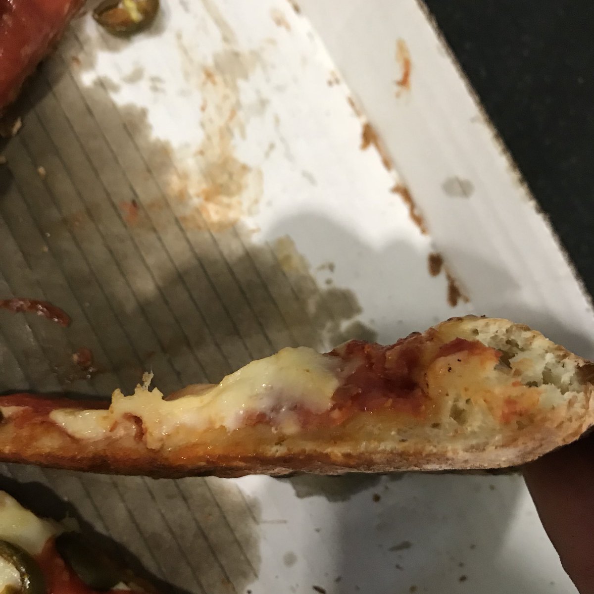 tanyahuang's tweet photo. @PapaJohns but does this look like double layer pep to you? https://t.co/5n0xdUnn0X