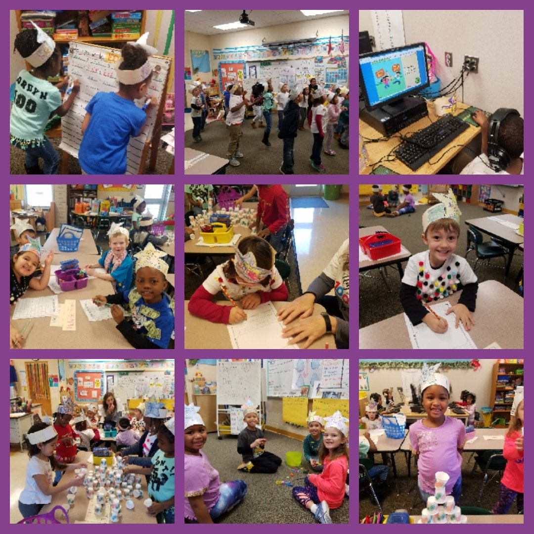 Enjoying our 100th day of school literacy &amp; math activities in K! We are 100 days smarter!!😁 #SuperFRES