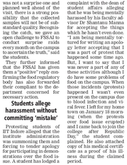 952b3fd931934fe's tweet photo. Dear Dr. Manna at #IIT_Indore how r u feeling now that ur name has come on all newspapers? If any faculty punishes a single studnt the law as well as media vl nt spare u. It is time to STOP indiscipline and #saveiitindore. Faclties, r u listening? @ndtv @htTweets @PMOIndia https://t.co/o3J3vhZsQr
