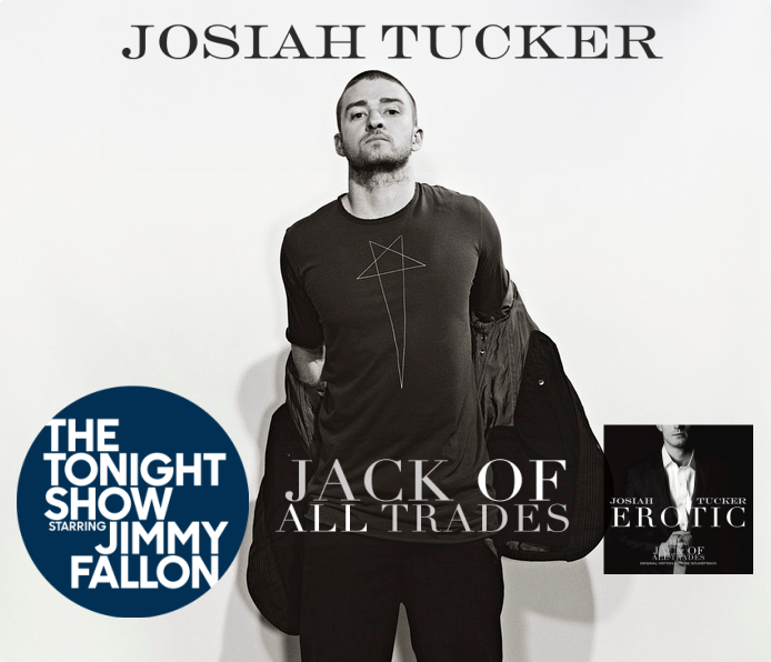 JCPFilms's tweet photo. Tune in to @FallonTonight to catch Josiah Tucker (@MisterJosiahT) performing his #1 song, "Erotic," from the #JackOfAllTrades soundtrack! #JTonFallon https://t.co/3xF8EVymN6