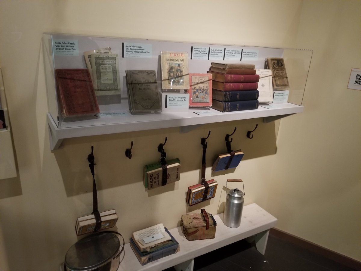 mbeamers15's tweet photo. I never would have thought that the students of Keota would have experienced school in similar ways as I did! They had to read so many books, just like our students do today! #HCCfieldstudent https://t.co/fy4CXeAQ7i
