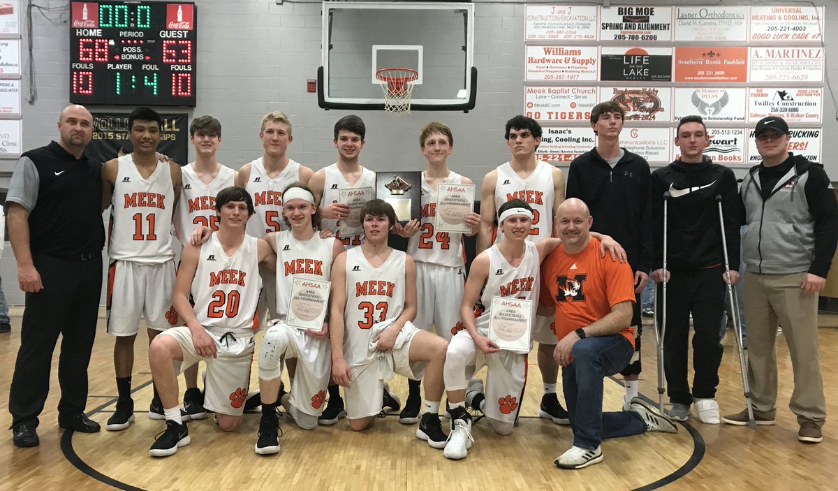 DailyMtEagle's tweet photo. Meek wins area tournament title
The Meek Tigers defeated Marion County 68-63 to win the Class 1A, Area 12 Tournament title at Meek High School on Friday night. The Tigers will host a sub-region playoff game on Tuesday. https://t.co/QuxQZ4yo9g