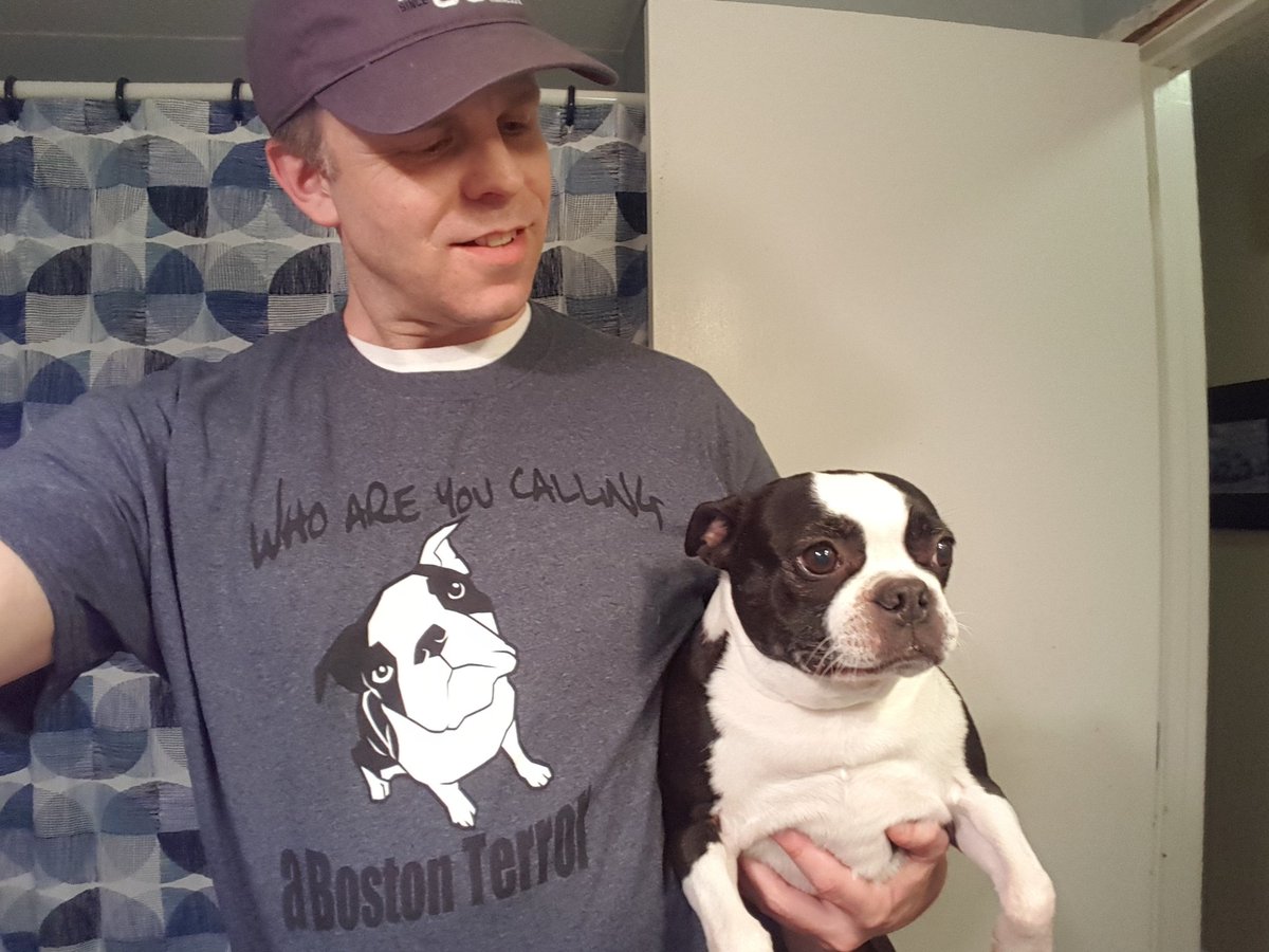 award900's tweet photo. I love my new shirt! It's nice to buy Boston gear from real life Boston Terrier owners! @Sharp_Ink_Store 
#bostonterrier #bostonterror  #dogs #dogsoftwitter #dogsofinstagram #tshirt #tshirts #tshirtdesign #heathergray #pets https://t.co/IjmtROWzeF