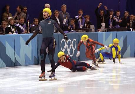 julialball's tweet photo. It’s that time of year again where we pay tribute to Aussie legend Steven Bradbury who won gold in 2002 speed skating after all of the other skating fell over each other pushing him from last to first 🇦🇺🎉 https://t.co/kJlMHX5iPW