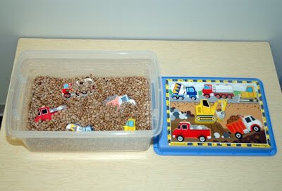 tasksgalore's tweet image. Many of our students have an aversion to different textures. Hiding puzzle pieces within textured materials, such as these beans, will encourage children to experience novel sensory sensations. bit.ly/2nPM26K