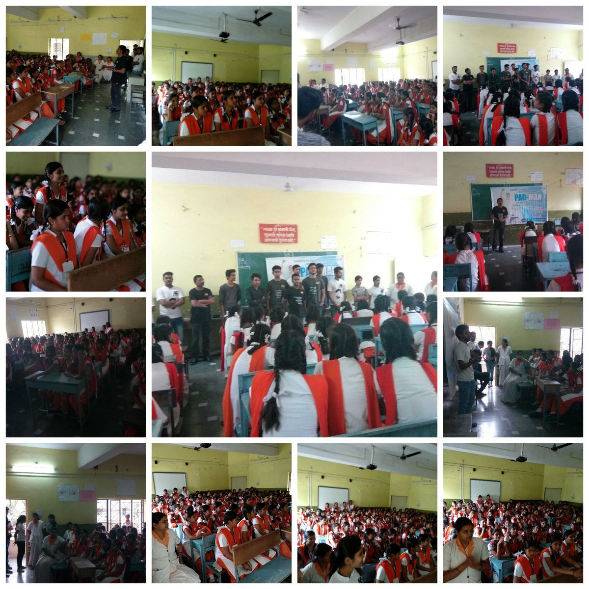 Bhushanadhau1's tweet photo. #AkolaAkkians #PadmanCampaign In Various Schools And Collages About @PadManTheFilm And Awareness about Menstrual Hygiene And Importance of Sanitary Pads Love You @akshaykumar #PadmanInCinemas Now 😍😍😍😍 https://t.co/EOtfOqNkNF