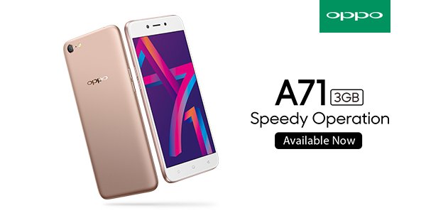RT and win an impressive #OPPOA71! This device is all set to blow your mind away with its fabulous looks and superb features. 
Now available online and at a store near you. Hurry, get yours today!