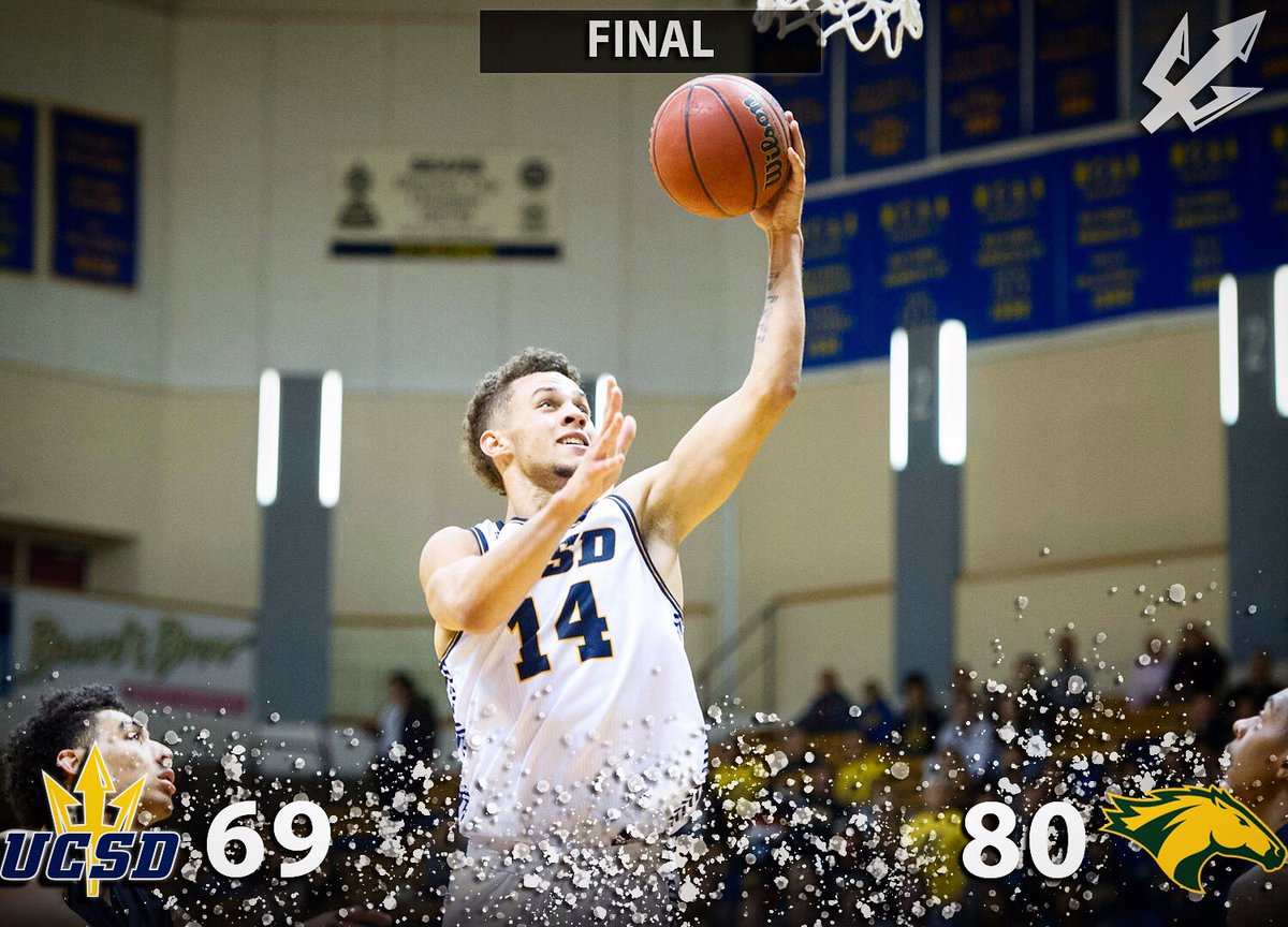 UCSDtritons's tweet photo. UCSD MBB fell short tonight to Cal Poly Pomona with a final of 69-80. Thanks to everyone who came out to #PACKRIMAC! π #GoTritons #UCSDMBB https://t.co/nJFa5iH0Ig
