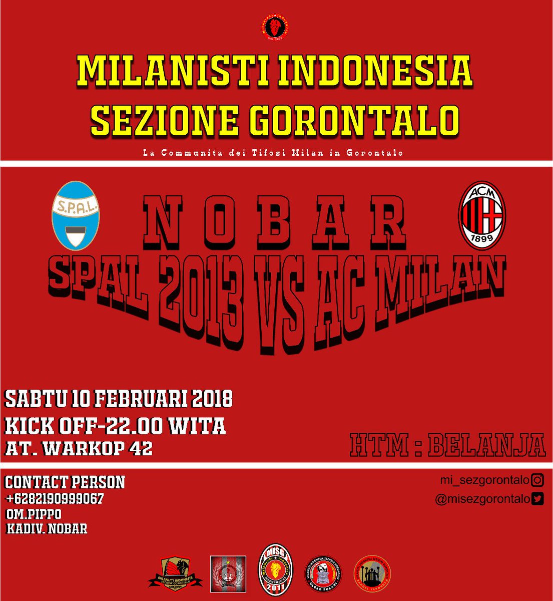 Nobar Milan Yukk 😎
#MilanDay
<a href="/MilanistiOrId/">Milanisti Indonesia</a>