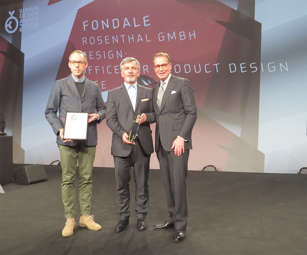 What a great honour! Our vase Fondale has been awarded  yesterday by @DesignInGermany with the German Design Award 2018 in Gold!
  
  #rosenthal #officialrosenthal