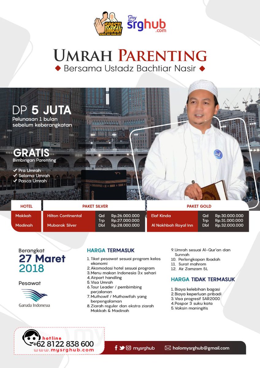 wikatourstravel's tweet photo. Umrah Parenting bersama Ust.Bachtiar Nasir. Daftar skrg juga ke nomer 08122838600.
.
#mysrghub #mysrghubTV #traveljakarta #travelumrah #umrah #umrah2018 #umrahmurah #umrahkonsorsium #halaltrip #halaltour #halaltravel #ubn #bachtiarnasir #parenting #garudaindonesia https://t.co/uOP05JyuxU