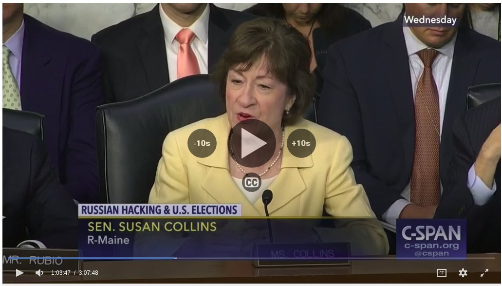 (61) I should probably expand on that. It's a question from Sen. Collins, who I find both annoying and lovable, despite her being a DEM (R). She asks THE KILLER Q - how is DHS AWARE of BLACK HAT TECH & MISSIONS? The answer THWACKS any real wise guy - they're TOAST to foul play.