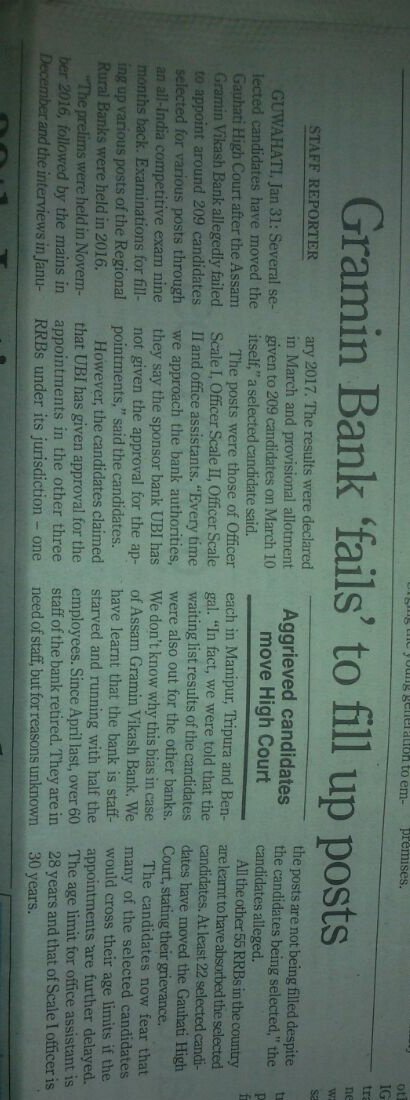 agvbbatchcwe5's tweet photo. @NANDANPRATIM @cmpatowary All other BANK in India except ASSAM Gramin Vikash Bnk hs gvn joining IBPS CWE RRB V 2016 batch, many bank hs started calling from Resrv list &amp; Nxt Batch(2017) whrs we 209 youth from Assam r waiting for joining &amp; no one is ready to hear &amp; raise our Issue. #justice4agvbcandidates https://t.co/vJyP5fPOJn