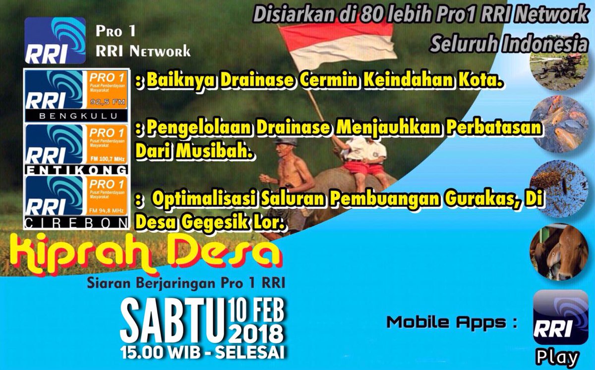 Sabtu sore ingat #KiprahDesaPro1RRI di Pro 1 RRI Network seluruh Indonesia. <a href="/rriplay/">RRI PLAY</a>