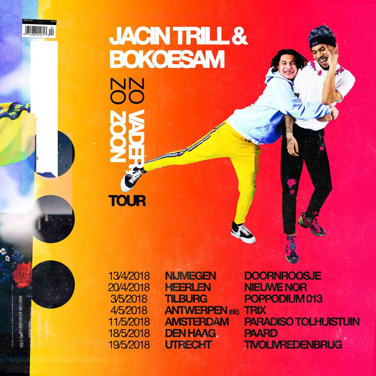 #vandaag om 10:00 uur in de voorverkoop: Jacin Trill &amp; Bokoesam - 20 april a.s. in #Heerlen. Tickets (16+) voor #NIEUWENOR alléén via: bit.ly/2E8SZWt #zovaderzozoon