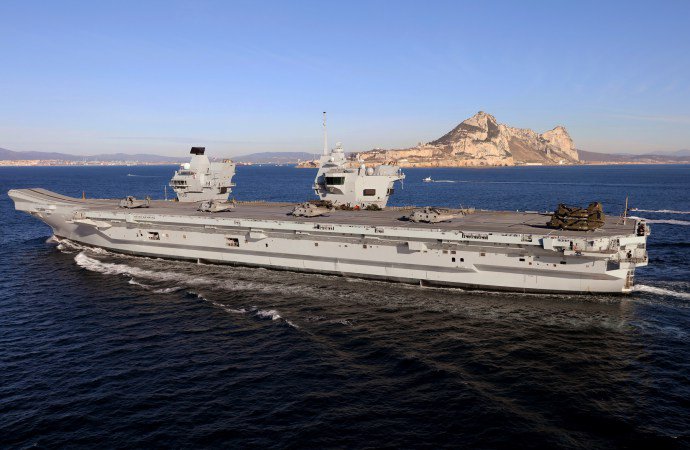 pinstripedline's tweet photo. There is almost 100,000 tonnes of RN ships in Gibraltar this weekend (QE, ALBLION, SOMERSET, SCIMITAR and SABRE). Thats collectively more tonnage than many nations navies put together, and an awe inspiring range of world beating capability. https://t.co/SobjVo9XIU