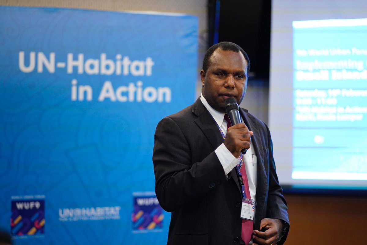 UNESCAP's tweet photo. #Ocean cities need integrated frameworks to drive change in #AsiaPacific SIDS. Ministers &amp; reps from Vanuatu, Tuvalu, Kiribati, Fiji, PNG, Solomon Islands and Maldives participate in our #ESCAPwuf9 event today. https://t.co/l34Geye6qE