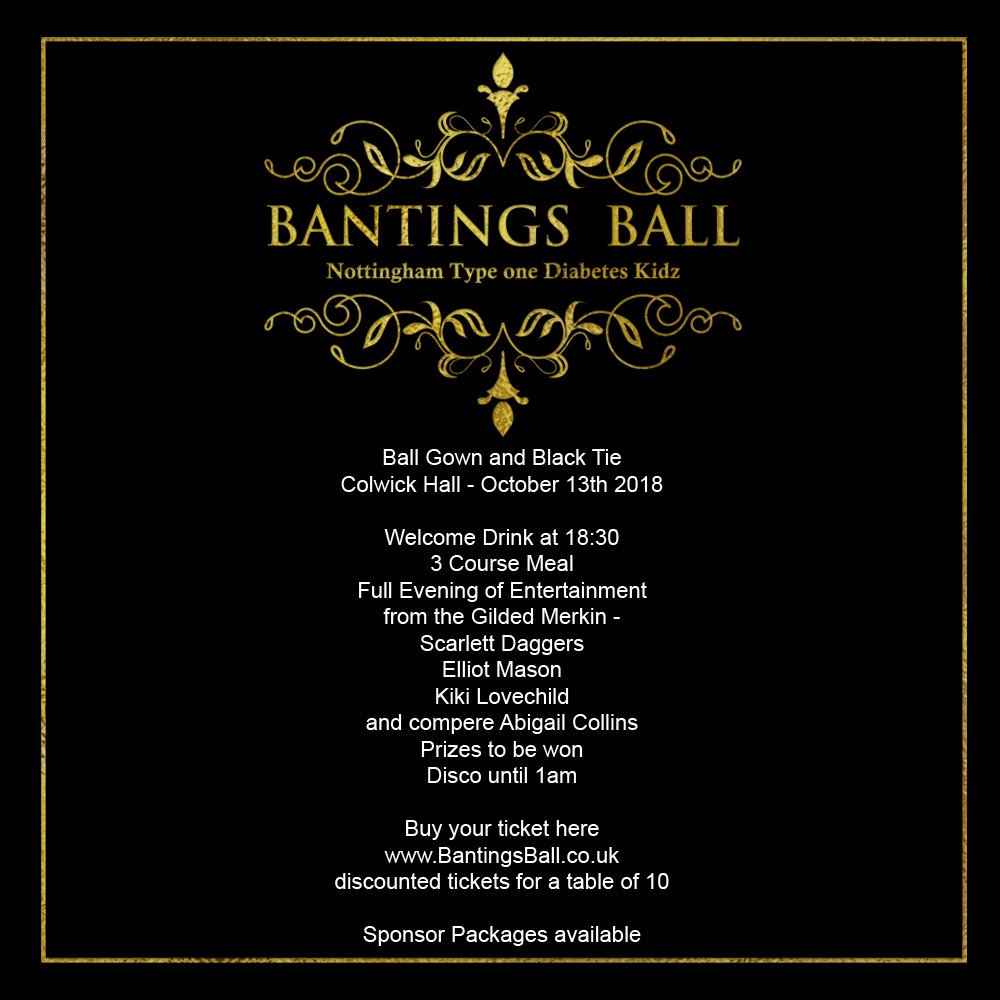 NottmType1Kidz's tweet photo. #bantingsball #type1d #type1 #typeonelife #diebetes #nottst1kidz #fundraiser #nightscount #nottingham #typeonediabetes #3coursemeal #scarlettdaggers #elliotmason #kikilovechold #abicollins #cabaret https://t.co/xkhjDfdzJd