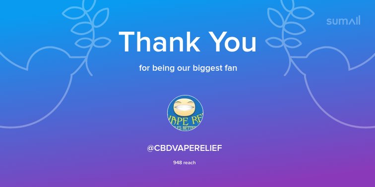 DarthVapours's tweet photo. Our biggest fans this week: @CBDVAPERELIEF. Thank you! via https://t.co/BKbwFqQc9h https://t.co/L018J7qNu0
