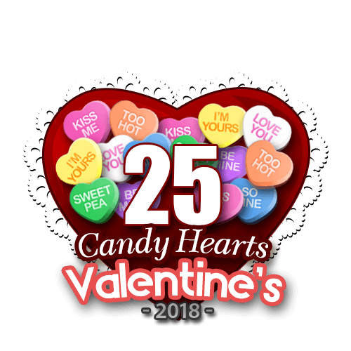 I'm so excited! I finally got my 25 Candy Hearts Badge! It's all thanks to you guys, so thank you! https://t