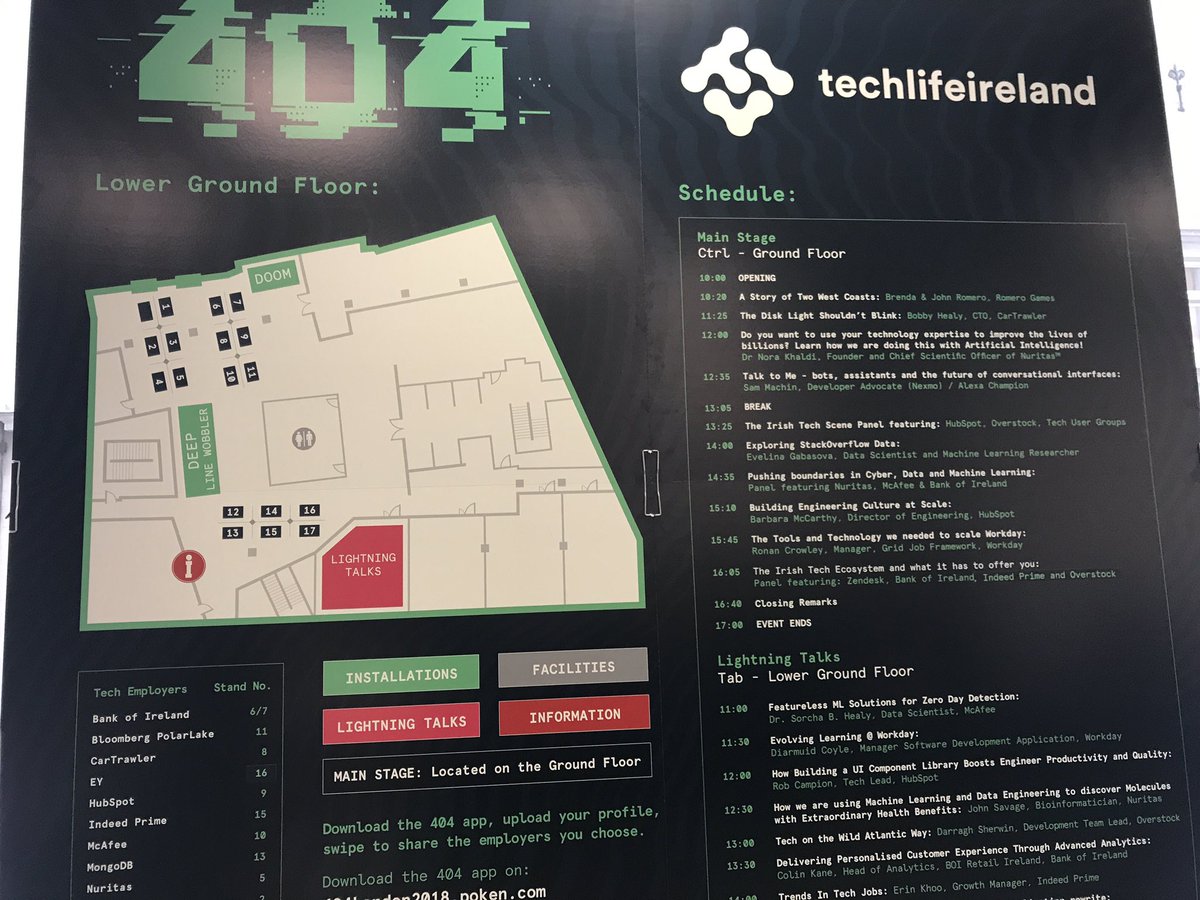 404events's tweet photo. Here's our line-up for the day. Anyone interested in #tech careers in Ireland is welcome to come along at any stage - you can register on the door! #404London #TechJobsIreland https://t.co/3E2lM8qW4R