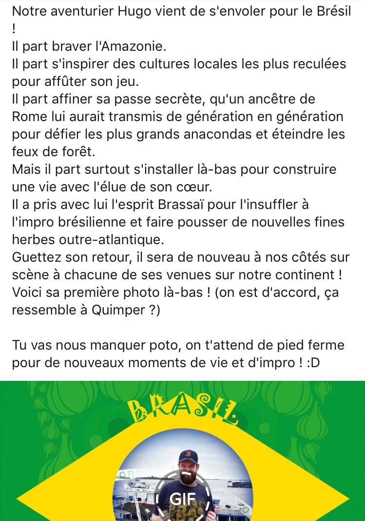 À la découverte du Brésil, on compte sur Hugo pour notre prochain voyage improvisé