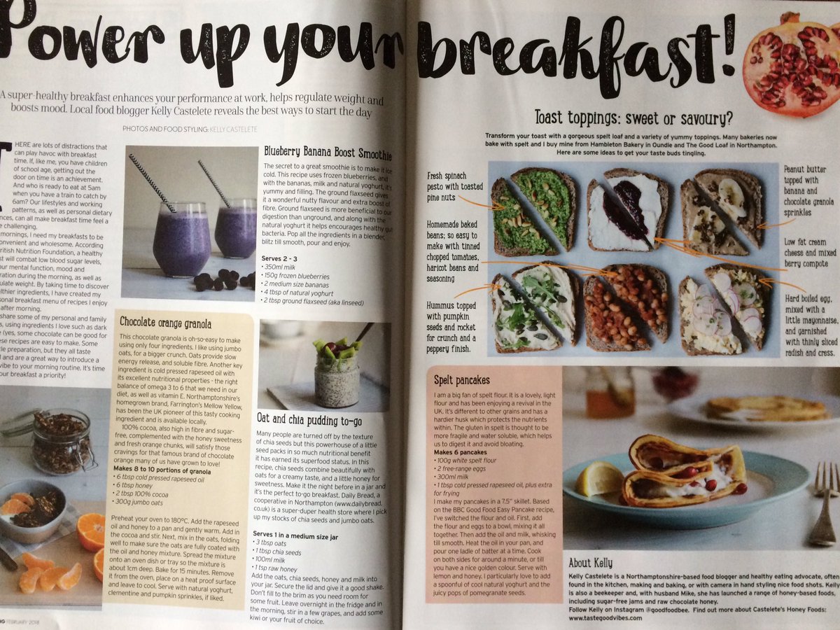 neneliving's tweet image. Start Saturday with a power breakfast, delicious &amp;amp; healthy, made &amp;amp; photographed by Kelly @GoodFoodBee. In the Feb issue, out now!