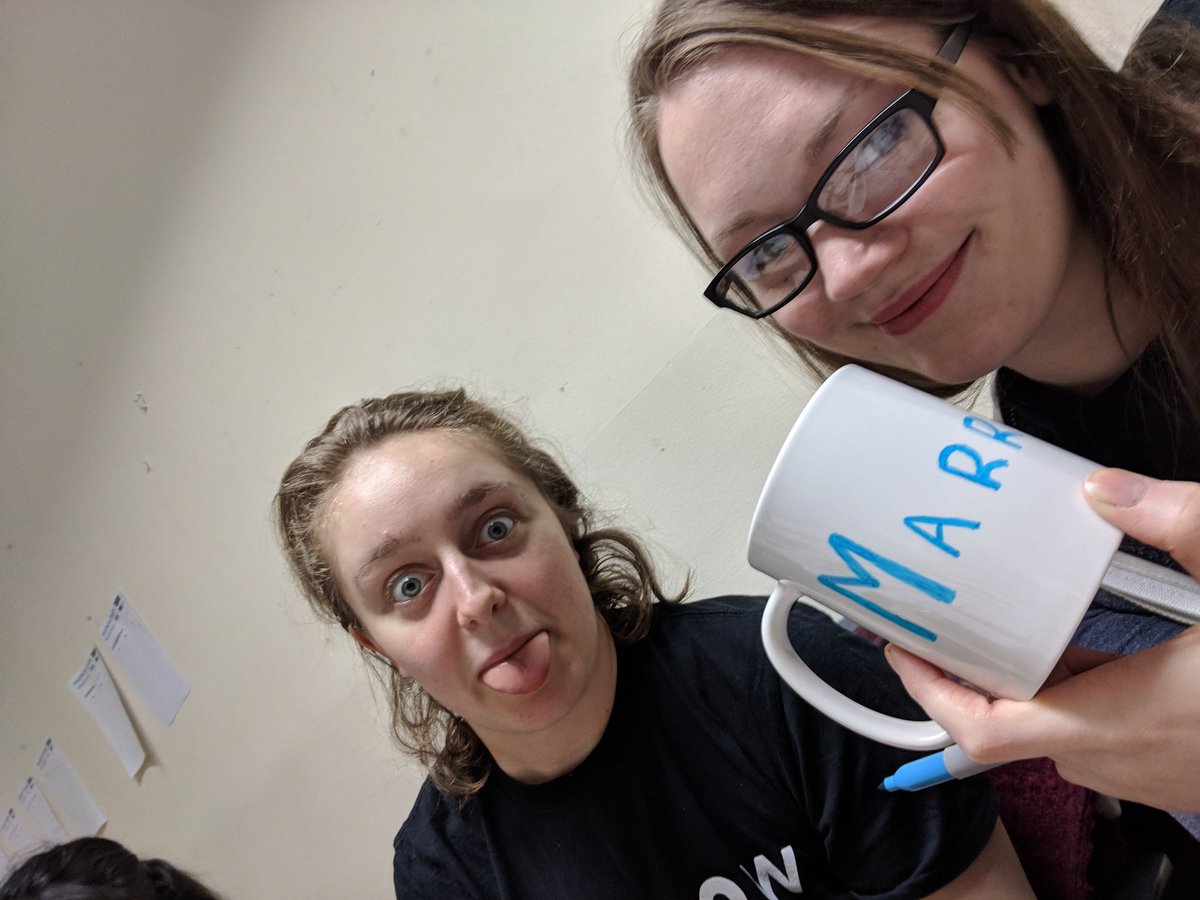 Your fabulous Marrow President and Social Media Wizard are at the South Regional AGM! We're getting stuck in a decorating mugs 😂😁☕