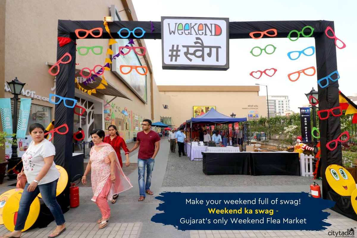 CityTadka's tweet photo. Make your weekend full of swag! Weekend ka swag - Gujarat’s only Weekend Flea Market Hey, peeps, the weekend is here, and we have something exciting to pep up your weekend spirits.
For more details:-
https://t.co/ADXBVS11nW
#CityTadkaSurat #WeekendSwag #FleaMarket #Fun #Frolic https://t.co/yC5AUKneox