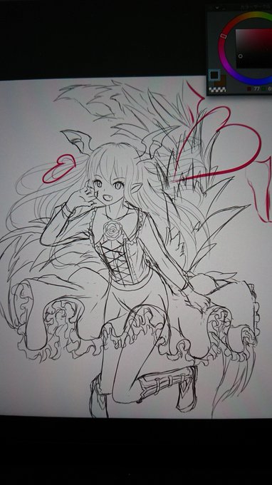 グラブルのヴァンピィちゃん描いてる
#イラスト #グラブル 