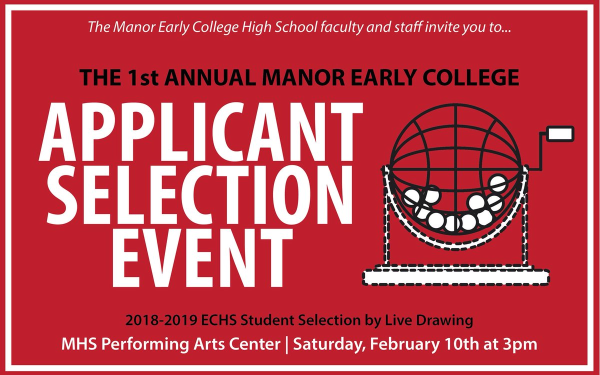 Manor ECHS (@manorechs) on Twitter photo Early College Applicants, Manor ISD Educators, and Manor Community β Today is the BIG DAY!! The 1st ECHS lottery in Central Texas. We look forward to seeing you at the MHS Performing Arts Center at 3pm! <a href="/accdistrict/">ACC District π¦</a> <a href="/ManorMiddle/">Manor Middle School</a> <a href="/ManorISD/">Manor ISD</a> <a href="/deckermiddle/">Decker Middle School</a> <a href="/newtechmiddle/">New Tech Middle</a> Early College Applicants, Manor ISD Educators, and Manor Community β Today is the BIG DAY!! The 1st ECHS lottery in Central Texas. We look forward to seeing you at the MHS Performing Arts Center at 3pm! <a href="/accdistrict/">ACC District π¦</a> <a href="/ManorMiddle/">Manor Middle School</a> <a href="/ManorISD/">Manor ISD</a> <a href="/deckermiddle/">Decker Middle School</a> <a href="/newtechmiddle/">New Tech Middle</a>