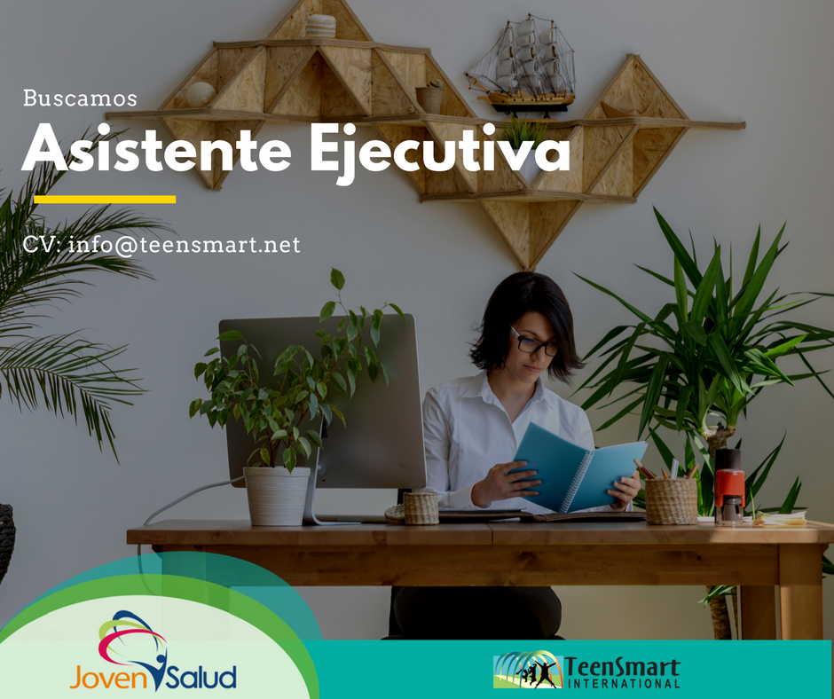 TeenSmart Int (@teensmartint) on Twitter photo Buscamos Asistente Ejecutiva. Requisitos:
•Proactividad
• Bilingüe
•Manejo de la tecnología para uso administrativo como Office (incluye mailmerge), otros softwares como Quickbooks
•Habilidades de comunicación
CV: info@teensmart.net Buscamos Asistente Ejecutiva. Requisitos:
•Proactividad
• Bilingüe
•Manejo de la tecnología para uso administrativo como Office (incluye mailmerge), otros softwares como Quickbooks
•Habilidades de comunicación
CV: info@teensmart.net