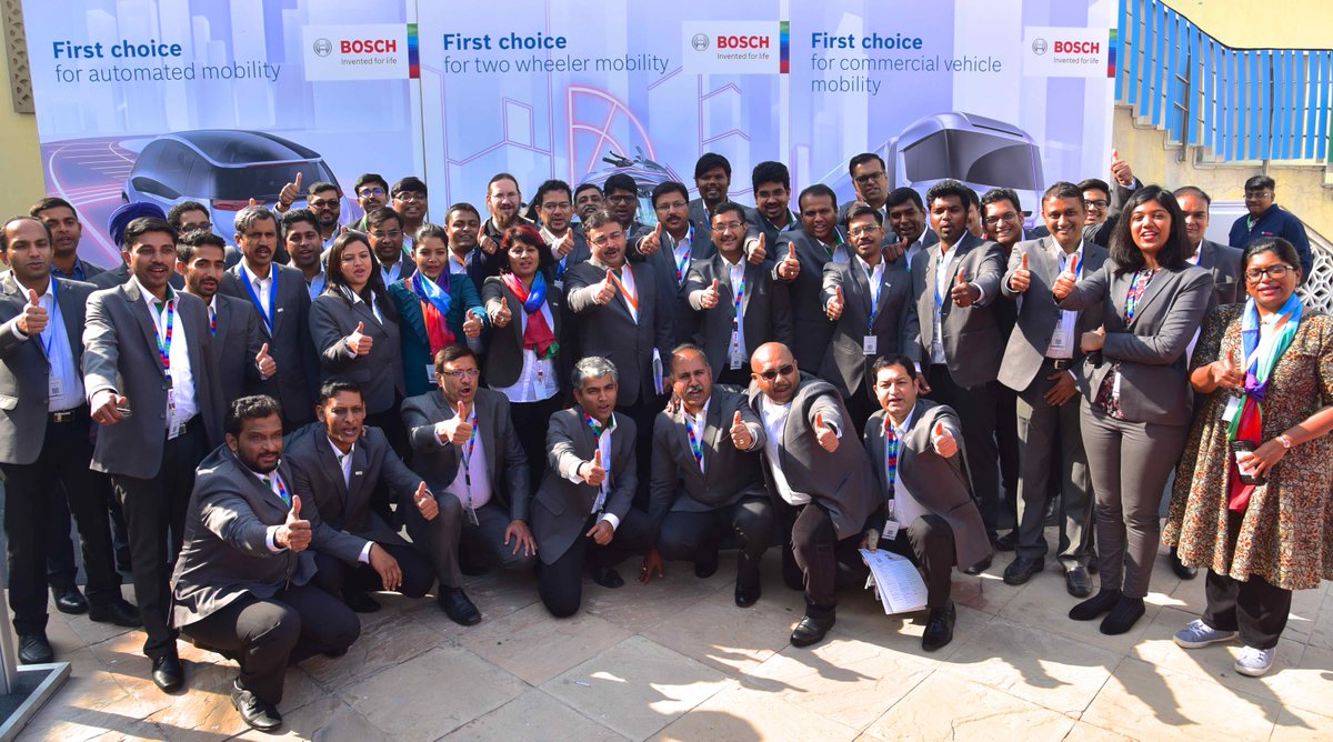 boschindia's tweet photo. Team Bosch at the closing of the #BoschTechExpo. It's been a fantastic four days and until next time, here's to an Automated, Connected and Electrified future. #ACEtheRace #BoschYourFirstChoice #AutoExpo2018 https://t.co/vnkiDkOUSw