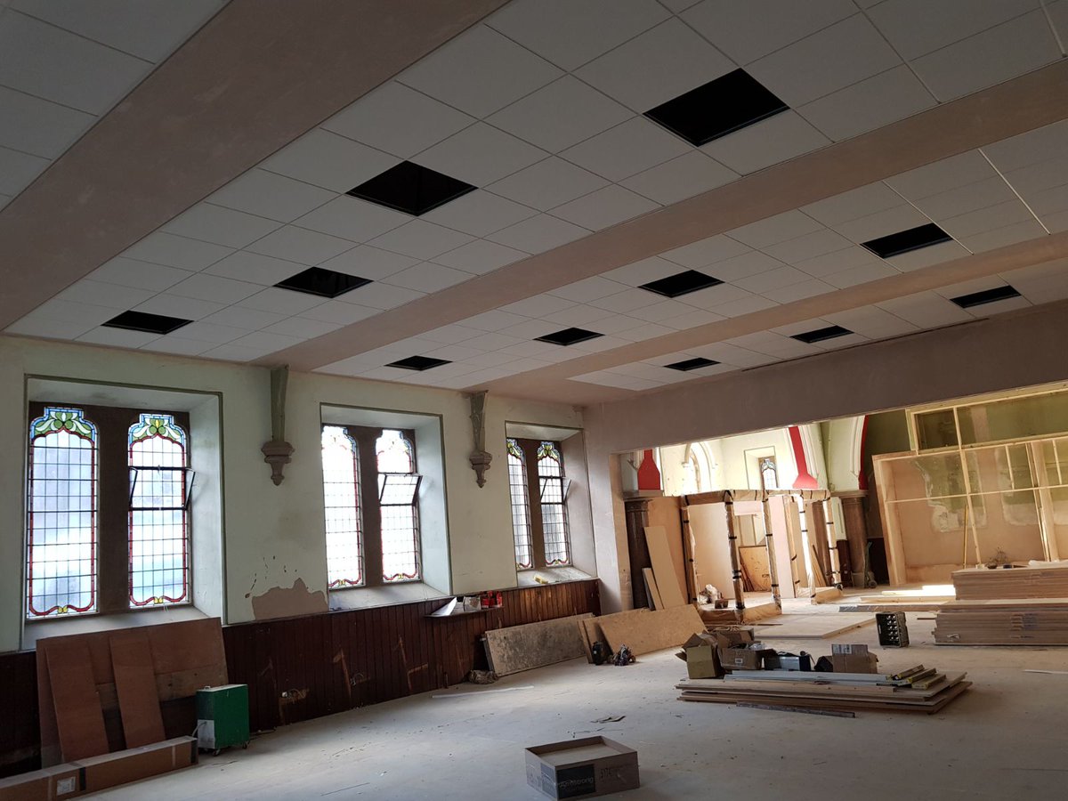 New @ArmstrongCeilin Microlook Perla OP 0.95 and AXIOM Transitions fitted at Keswick Methodist Church for Sharp Edge Construction Ltd