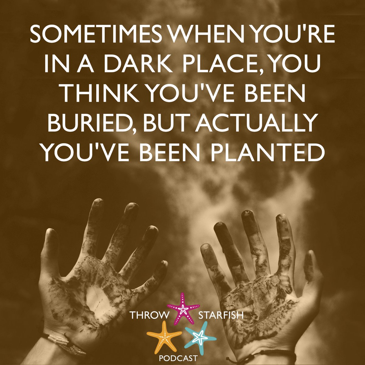 ThrowStarfish's tweet photo. Sometimes when you're in a dark place, you think you've been buried, but actually you've been planted.
You can #Listen to episodes of our #Podcast at https://t.co/59xLgyD3gs
#ThrowStarfish https://t.co/TXNpFiF2b0