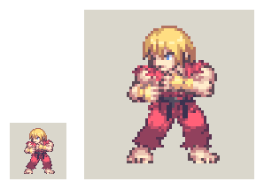 Puking Rabbit お仕事募集中 Na Twitteri Street Fighters Alpha Ken Masters ついでにzeroケンも描いてみた 不思議なことに５分くらいで描けた あら不思議不思議 Picopiyo ストリートファイター Streetfighter ドット絵 Pixelart T Co B8e2i64x1s