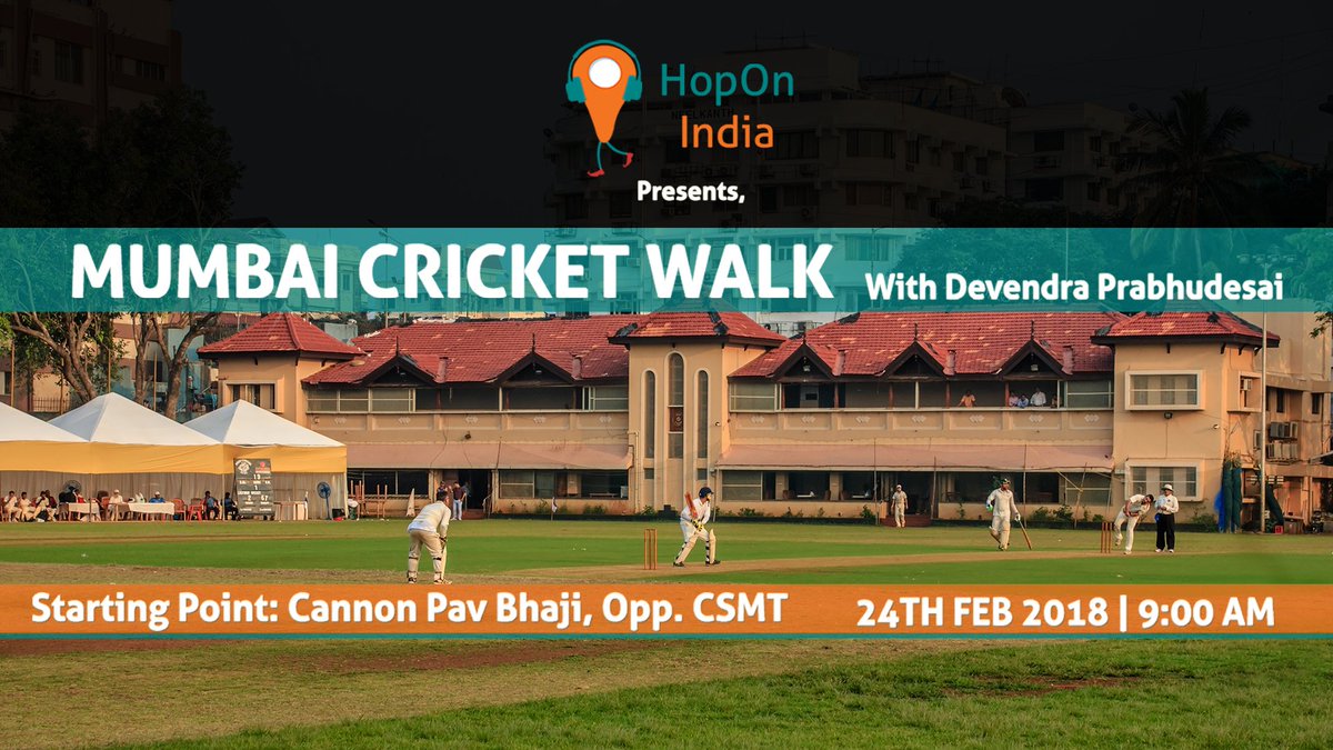 hoponindia's tweet photo. Here is your chance to revisit the history of Indian cricket while walking on the very grounds where the history was created. Join us with author 
Devendra Prabhudesai, who has authored books on Sachin, Rahul Dravid, and Sunil Gavaskar. Register now on - https://t.co/yfgUodi2BC https://t.co/aiAVaxsF94