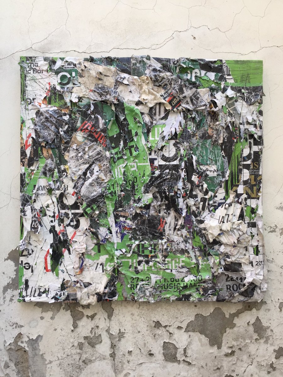 “Elektricity” 100 x 100 cm. Mixed media double decollage with LED light. 2018. #collage #decollage #modernart #abstractart #contemporaryart