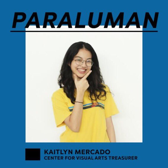 agathuhzetuh's tweet photo. PARALUMAN (n.) - a muse that inspires artistically.
Ang Center for Visual Arts ay ang paraluman nilaโito ay ang nagbibigay inspirasyon sa kanilang serbisyo na tunay na tatak sa puso.
Siya si KAITLYN MERCADO tumatakbo bilang CFVA TREASURER niyo!
#Paraluman2018 โค๏ธ๐๐ https://t.co/IUQstVe93s