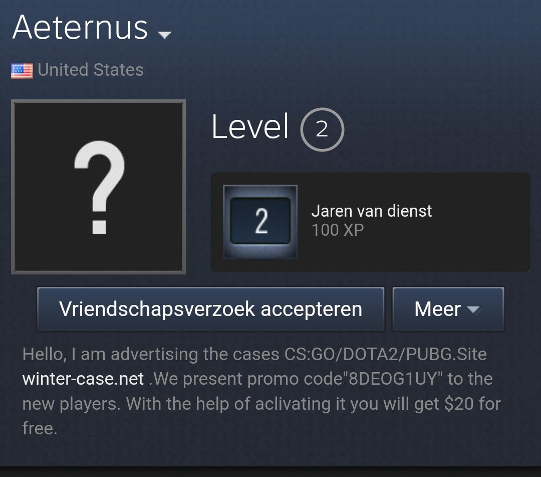 sonofusss's tweet photo. Getting really annoying this shit man.

#csgo #csgoscam #block https://t.co/8eTs713uUI