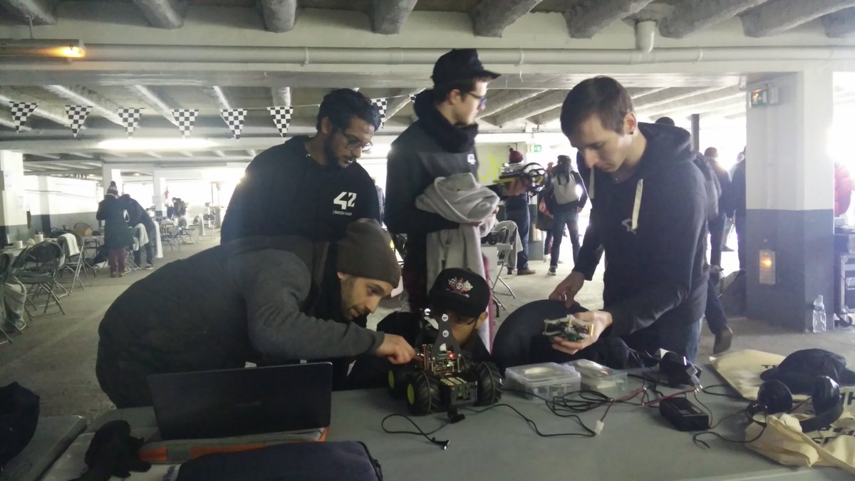 42AI_'s tweet photo. Meilleur temps pour le bolide #patate42 de l'équipe de #42 #42AI ! On attend la fin de la course maintenant pour connaître le résultat @IronCarFrance https://t.co/x7p9i0uPjQ