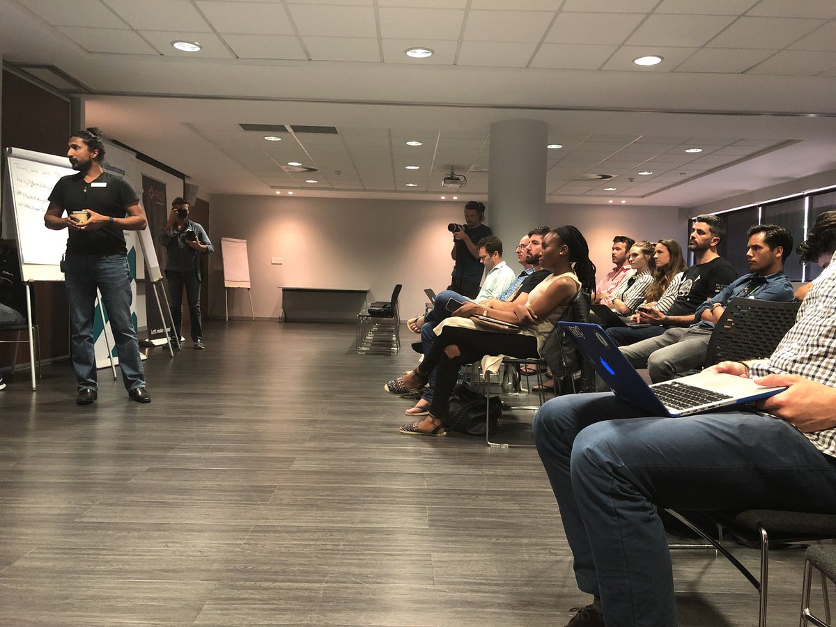 SBCAfriTech's tweet photo. .@zach_cpt presenting a workshop on startups and funding just before the teams start Pitching their ideas. We will be streaming the event live on Facebook soon. #Hack2DayZero #DefeatDayZero #sbcCapeTown https://t.co/HGxxtWJLZo
