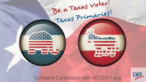LWVTexas's tweet photo. If you signed a candidate petition in 2017 for a D candidate for the 2018 primary, then you can't vote in the R primary or runoff in 2018 (and vice versa). Learn more and compare candidates with the nonpartisan Voters Guide.  #primary #texas #txedchat 
https://t.co/eKRjmdpGef https://t.co/XlLZxf320B