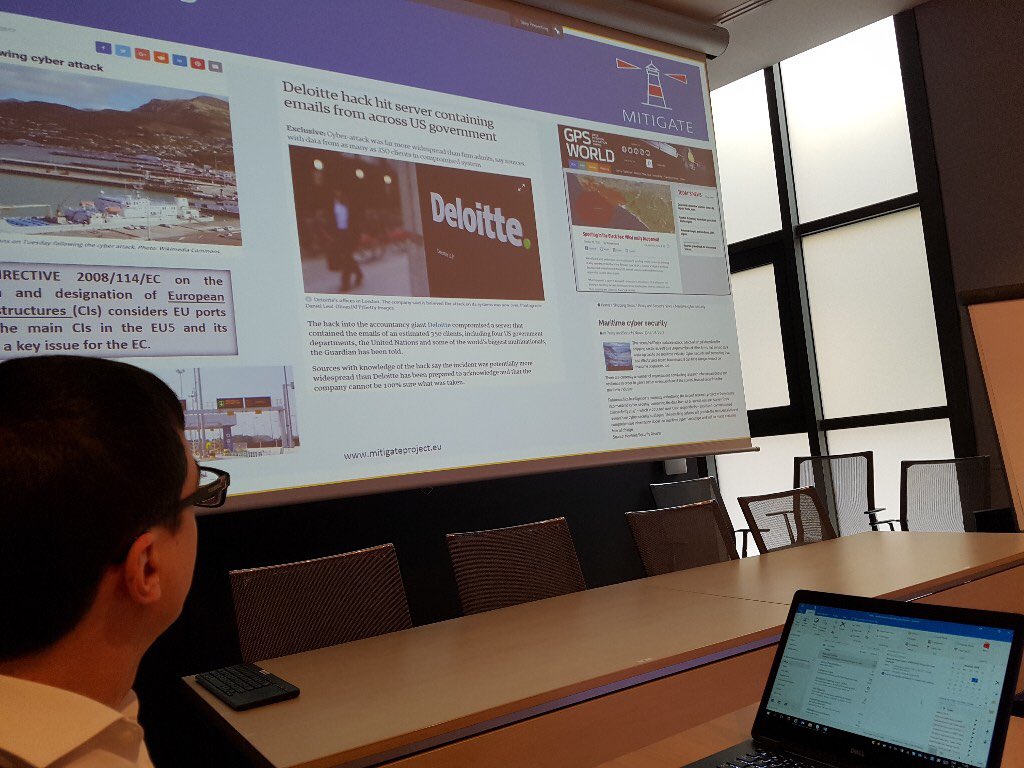 MITIGATE_EU's tweet photo. @MITIGATE_EU #maritime #sypplychain #RM #system was successfully presented to @enisa_eu. The feedback we received was 👍🏻. https://t.co/M5esp9zSJq