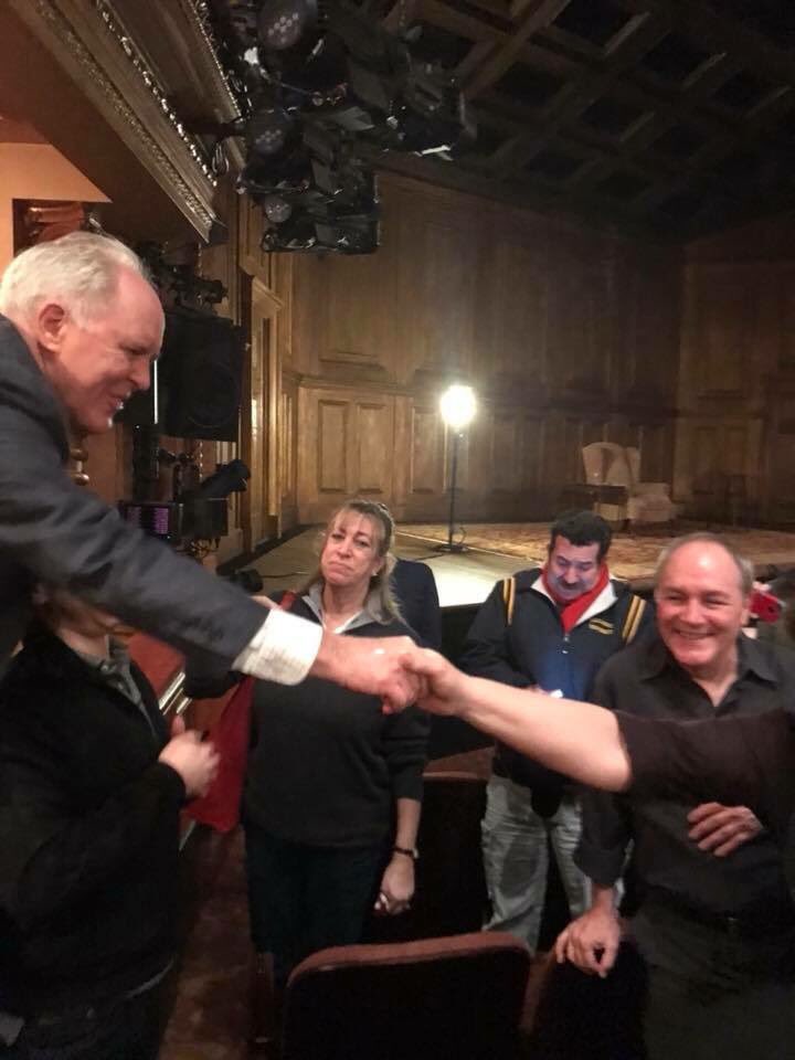 HandsOnSign's tweet photo. Excited for 1 more #ASL #interpreted show w/ @JohnLithgow @RTC_NYC today! He was so warm and kind meeting our audience on Tuesday! Break legs/fingers ;)  #rtcLithgow https://t.co/u2aayzcV2c