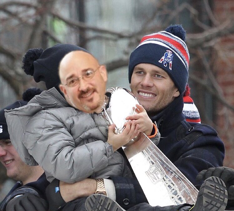 ctantisell's tweet photo. Always wondered why @TonyTheEngineer liked the Pats so much... #WSCL18 https://t.co/Wz4MUnEaht