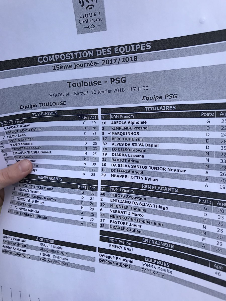 mooseterry's tweet photo. Les compos #TFCPSG https://t.co/LKyG2ikBf6